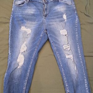 City Chic Light Blue Distressed Skinny Jeans